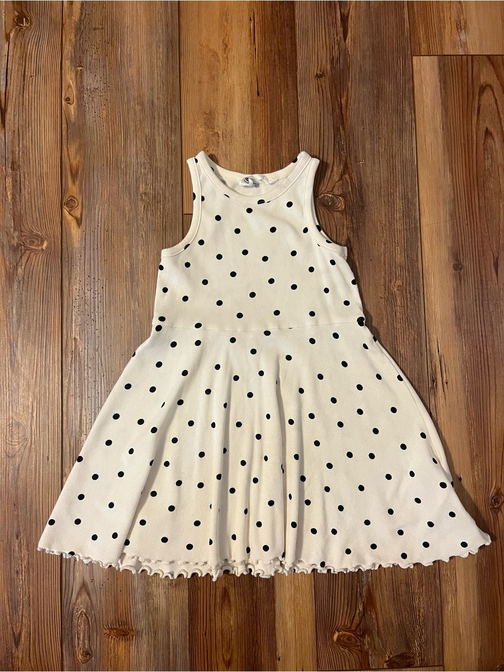 ⭐️Bundle 3 for $15- H&M Girls Cream Dress with Black Polka Dots